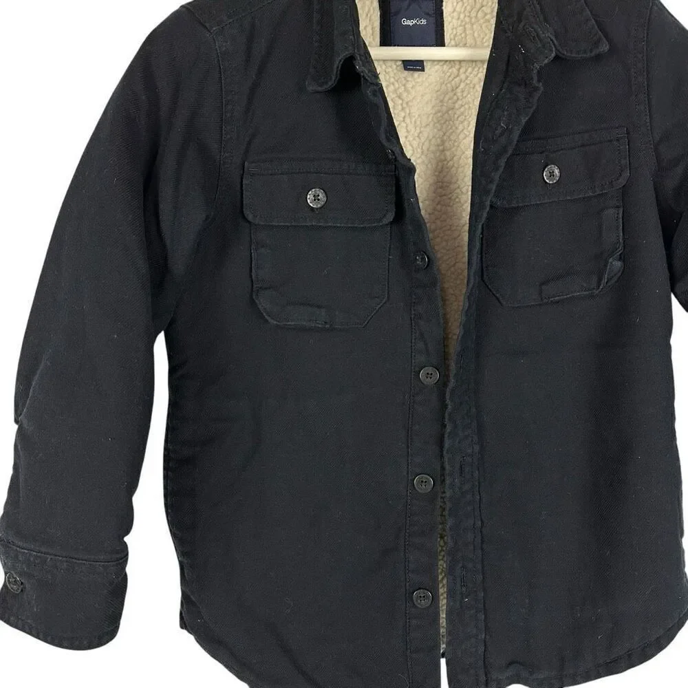 Gap Kids Navy Sherpa Lined Shacket Medium 8-9